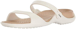 Crocs Cleo, Sandali a Punta Aperta Donna, Bianco (Oyster/Gold 13S), 42/43 EU en oferta