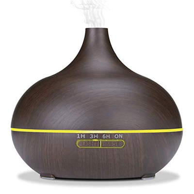 Irfora Diffusore di Olio Essenziale 550 ml con 7 Colori Funzione di spegnimento Automatico a 4 Timer Diffusore di Aromaterapia Umidificatore a Nebbia 