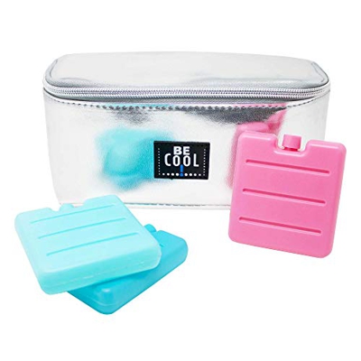 ToCi Be Cool - Borsa termica per il freddo, 20 x 10 x 9,5 cm, 1,5 litri, con set di 3 mini mattonelle refrigeranti (argento)