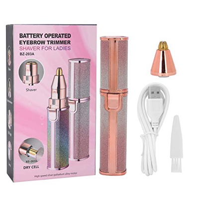 Trimmer elettrico per sopracciglia Epilatore per il viso Rasoio per capelli per labbra, luce LED Indolore USB Tagliacapelli per sopracciglia Kit per t