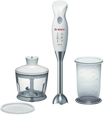 Bosch Elettrodomestici MSM6B500 CleverMixx Mixer a Immersione, 350 W, 1 Liter, 1 Decibel, plastica, Bianco
