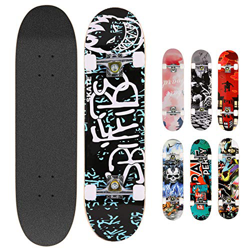 Hikole Skateboard Completo in Legno 79x20 cm in Acero Canadese 31 Pollici, Ruote 85A per Principianti Bambini e Adulti características