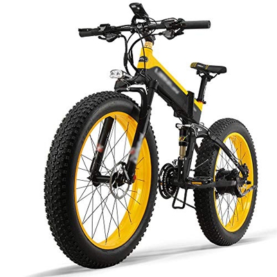 Bicicletta Elettrica Pieghevole 500W 40km/h Ruote Larghe 26 x 4 Pollici Mountain Bike City Ebike in Alluminio Batteria Rimovibile SHIMANO 27 Velocità 