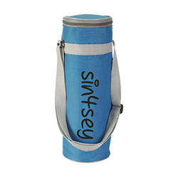 Borsa termica per bottiglie fino a 1,5 litri con tracolla regolabile, blau en oferta