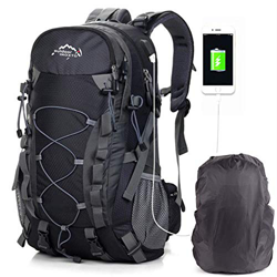 A AM SeaBlue Zaini da Escursionismo Outdoor Trekking Backpack USB Bag Multifunzione Water Resistant 40L Leggero Zaino Grande capacità per Donna Uomo C precio