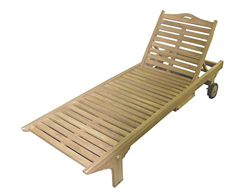 Gruppo Maruccia Lettino Prendisole in Legno Teak con Schienale Regolabile Ruote e tavolino Lettino Piscina con o Senza Cuscino Lettino da Giardino (Se precio