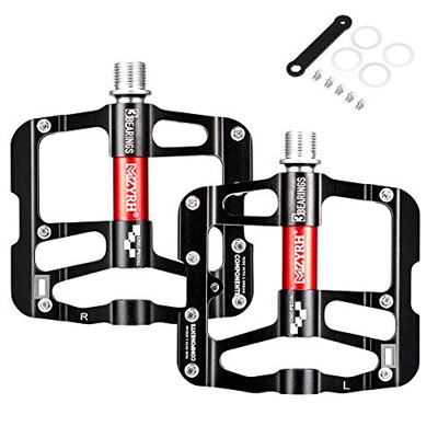 ISSYZONE Pedali Bici da Ciclismo Pedale Bicicletta MTB Montagna CNC Lega di Alluminio Ultra Assale Cuscinetto Sigillato Antiscivolo Pedali da Corsa pe