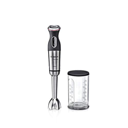 Bosch Hogar MaxoMixx - Frullatore a mano, con 1 accessorio, con cupola anti-aspirazione, 1000 W, in acciaio inox, 12 velocità, colore: nero en oferta