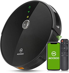 MooSoo Robot aspirapolvere, Robot Vacuum Aspirazione 2000Pa, Wi-Fi Connesso, Navigazione con giroscopio Intelligente con Alexa & Google precio