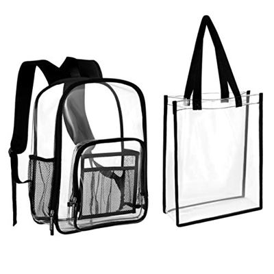TENDYCOCO Tote Bag in Pvc Trasparente Resistente Approvato Dallo Stadio per Zaino di Grande Capacità