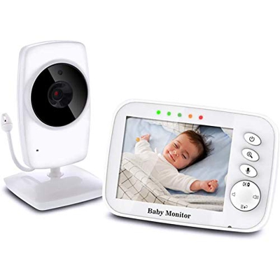 Baby Monitor Camera 3.2"LCD Audio Digitale per Bambini Supporta Fino a 4 Telecamere Videocamera Baby phone Audio Bidirezionale Visione Notturna Monito