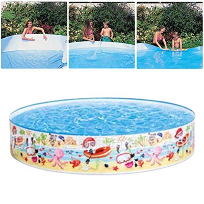 Adminitto88 Piscina Fuori Terra per Bambini, Piscina Gonfiabile Circolare per Feste d'Acqua Estive Piscina Familiare per Esterni, Giardino, da 3 Anni