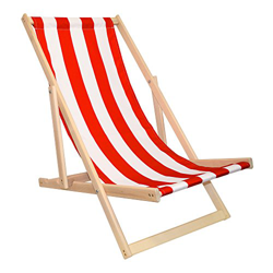 Primea - Sedia a sdraio da giardino, corpo in legno di faggio naturale, lettino prendisole disponibile in diversi colori en oferta