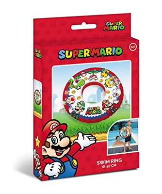 Mondo Mondo-16873 Toys-Super Mario Swim Ring-Ciambella Gonfiabile-Anello di Nuoto Salvagente-Ideale Bambina Utilizzabile in Piscina/mare-16873, Multic