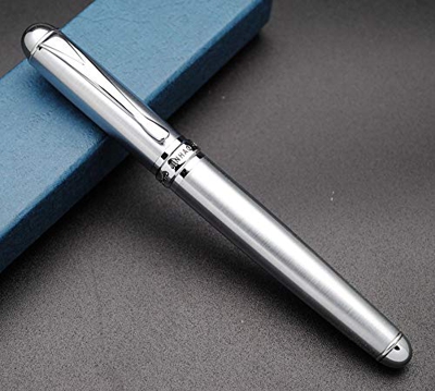 JINHAO X750 - Penna stilografica (corpo in acciaio, pennino M)
