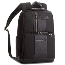 Piquadro CA3214BR/N zaino Pelle, Poliestere Nero en oferta