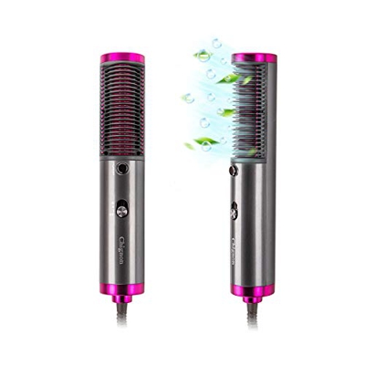 Spazzola Piastra Capelli Ione Negativo Spazzola Lisciante Capelli Chignon 2 in 1 Multifunzionale Spazzola ad Aria Calda con antiscottatura, 800W, Donn