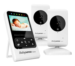 Babysense Baby monitor video con videocamera e audio, display da 2,4", fornito con due videocamere, ninne nanne e rumore bianco, modello V24R_2 características