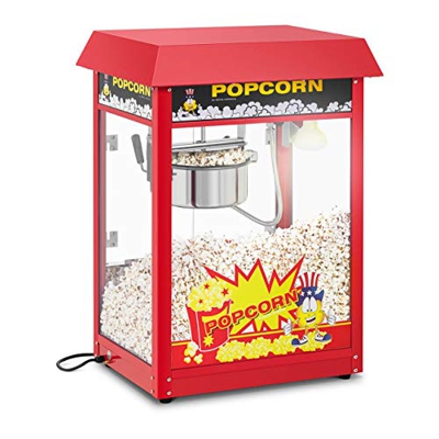 Royal Catering Macchina per Pop Corn Macchina per Fare i Pop-Corn RCPS-14 (Tetto rosso, Ciclo di Lavoro 120 s, 1.495 W, 250 °C)