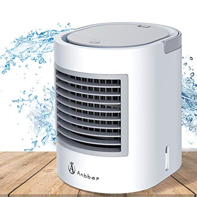 Condizionatore Mobile, Anbber Personale 4 in 1 Multifunzione USB Portatile Mini Condizionatore, Umidificatore e Purificatore Aria con Luce Notturna