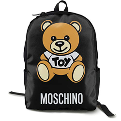 N / A Moschino Pacchetto classico zaino per la scuola nero borsa da viaggio viaggio per poliestere unisex scuola precio