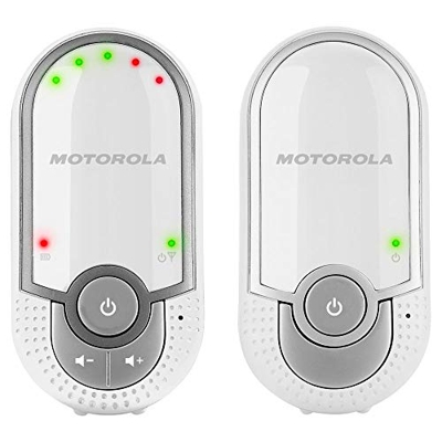 Motorola Baby MBP 11 - Baby Monitor Audio Digitale con Modo Eco, Bianco/Argento