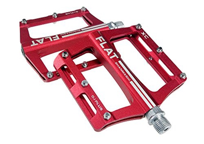 FrontStep Pedali Antiscivolo in Alluminio Pedali per Bicicletta Facili per MTB/Pedale Mountain Bike/Pedale BMX con Perno in Acciaio CR-Mo (Rosso)