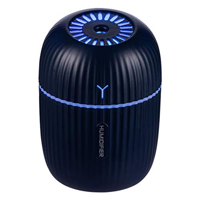 OWSOO USB Umidificatore Purificatore d'Aria Abbastanza, Diffusore di Oli Essenziali,2 modalità di spruzzo Spegnimento Proteggi con LED USB Lampada per