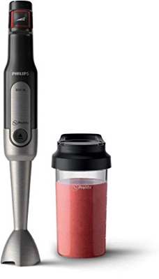 Philips - Frullatore a immersione “Viva” (800 W, SpeedTouch, con Borraccia Togo 2 in 1), in acciaio inox Frullatore a immersione con bicchiere per mix