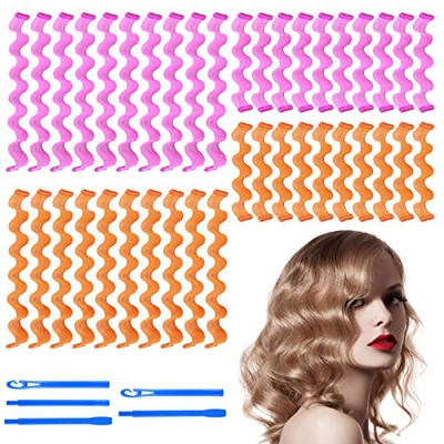 MIAHART 40 pezzi bigodini magici riccioli a spirale kit rulli per capelli styling ondulati senza calore bigodino e ganci per lo styling per tutte le l