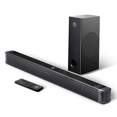Bomaker SoundBar con Subwoofer Wireless 2.1 Canali, 150W/110db Suono Surround Altoparlante Sistema Home Cinema Bluetooth Compatibile TV/Cellulare/PC p