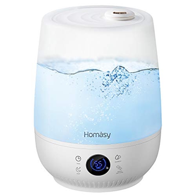VicTsing Homasy Umidificatori Ambienti Bambini 4,5 L, 28dB Umidificatore Ultrasuoni a Riempimento Superiore, Fino a 35 Ore di Lavoro, Nebbia Fredda Re