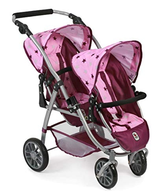 Bayer Chic 2000 689 78 - Passeggino per bambole Tandem-Buggy Vario, Stars mora