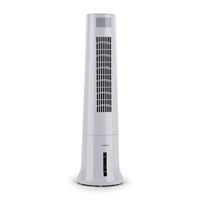 Klarstein Highrise - Raffrescatore Evaporativo, Ventilatore, Umidificatore, 3in1, 35W, Portata d'Aria max: 530 m³/h, Serbatoio: 2,5L, Piastra Eutettic