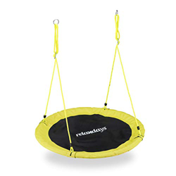 Relaxdays Altalena da Giardino a Nido, per Bambini e Adulti, Regolabile, Ø 90 cm, Portata Max. 100 kg, Gialla Unisex, 150.00 x 90.00 x 90.00 cm en oferta