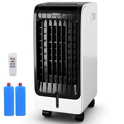 COSTWAY Condizionatore Climatizzatore Portatile Raffrescatore Evaporativo, con Telecomando, Funzione Raffreddatore e Umidificatore, Serbatoio Acqua 6L