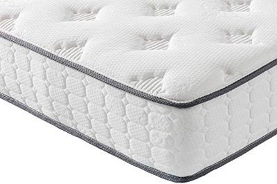 Vesgantti Materasso letto singolo con materasso a molle insacchettate 24 cm con schiuma traspirante e molle insacchettate individuali (White, 80_x_200