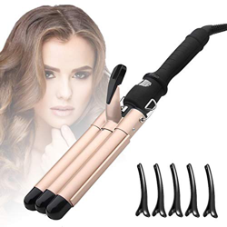 Piastra Capelli Onde,Xisunred Ferro Arricciacapelli 3 Tubi 25mm in Ceramica Tormalina Beach Waves Naturale Arriccia Ondulatore Per acconciature effett en oferta