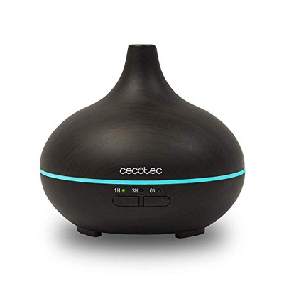 Cecotec, Umidificatore a ultrasuoni Pure Aroma, 150-300 ml, con timer, LED di 7 colori, funzione aromaterapia, ultra silenzioso 150 ml Nero