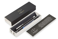 Parker Vector Penna Stilografica con Finiture Cromate, Punta Media, Inchiostro Blu, Confezione Regalo, Nero características