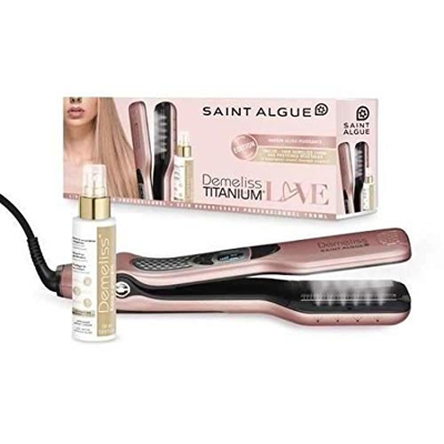 Saint Algue - Cofanetto lisciante a vapore Demeliss Titanium Love Edition, colore: oro rosa + cura nutriente 100 ml Kera-Protein