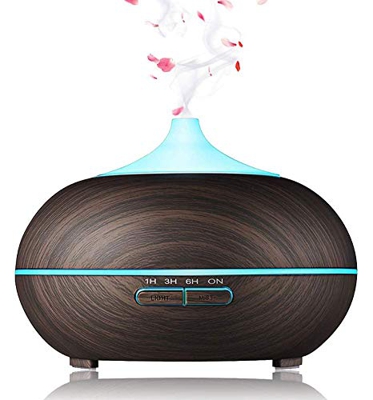 Phiraggit Diffusore di aromi, diffusore da 550ml Umidificatore per aromaterapia Nebulizzatore ad ultrasuoni Umidificatore da Camera, 7 Colori LED per 