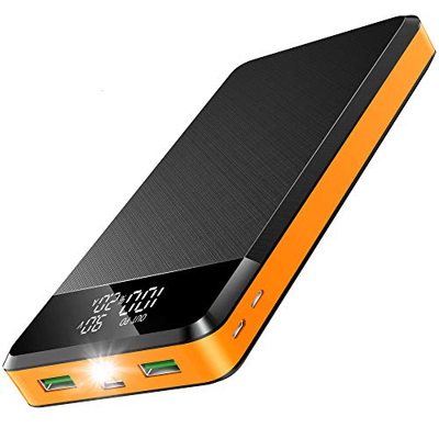 Power Bank 26800mAh, Caricatore Portatile con 5 Porte, 2 USB con QC 3.0 PD18W e USB C, Display Digitale LED e Torcia, Carica Veloce Batteria Esterna p