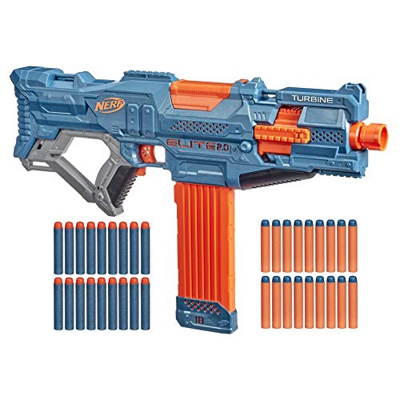 Nerf Elite 2.0 Turbina CS-18 Blaster motorizzato, 36 ufficiali, 18 freccette, binari tattici, punta di attacco a cilindro, E9481F03