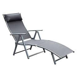 Outsunny Sdraio Prendisole Relax Reclinabile Pieghevole Giardino 137 × 63.5 × 100.5cm Grigio características