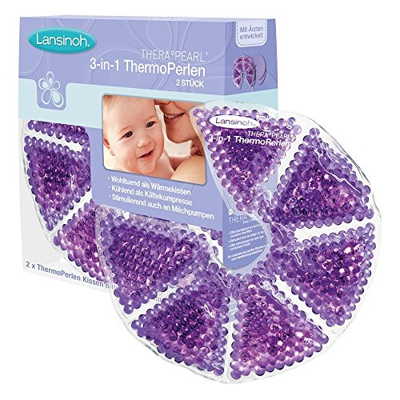Lansinoh, Cuscinetti di perline termiche 3-in-1, per donare sollievo durante l'allattamento, 2 pz.