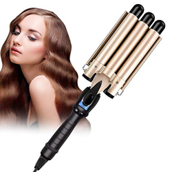 Ferro Ondulatore in Ceramica, Ferro Arricciacapelli a 3 Rami Ondulatore da 22 mm per Capelli Lunghi / Corti, con Display Digitale LCD 80 ° C - 210 ° C en oferta