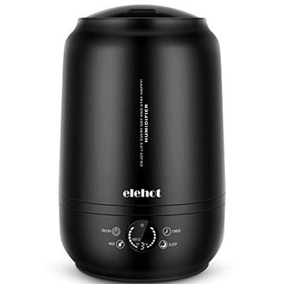 Umidificatore Ambienti ad Ultrasuoni Capacità 5L Diffusore di Olio Essenziali Display LED Timer 8h Riempimento dall’Alto Due Bocchette Emissione Vapor