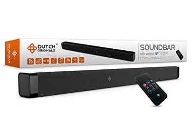 DUTCH ORIGINALS Soundbar Altoparlante per televisione BT 4.2, Amplificatore per TV 28W, Cassa per Televisori da 32" a 55", Telecomando, Stereo Sound 2