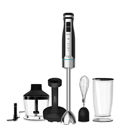 Frullatore manuale Mash Pro Cecotec PowerGear 1500 XL. Potenza 1500 W, piede XL extra lungo, lame X-Blade in titanio, 21 velocità e funzione Turbo en oferta